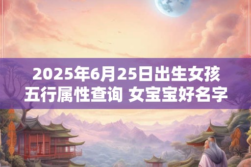 2025年6月25日出生女孩五行属性查询 女宝宝好名字合集