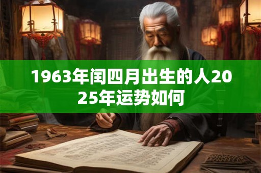 1963年闰四月出生的人2025年运势如何