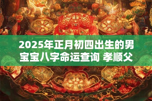 2025年正月初四出生的男宝宝八字命运查询 孝顺父母成就辉煌