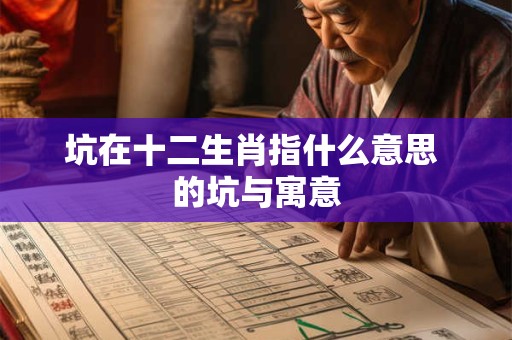 坑在十二生肖指什么意思 的坑与寓意