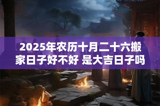 2025年农历十月二十六搬家日子好不好 是大吉日子吗