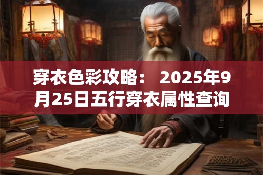 穿衣色彩攻略： 2026年9月25日五行穿衣属性查询