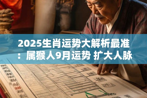 2025生肖运势大解析最准：属猴人9月运势 扩大人脉感情升温