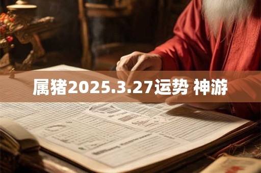 属猪2025.3.27运势 神游