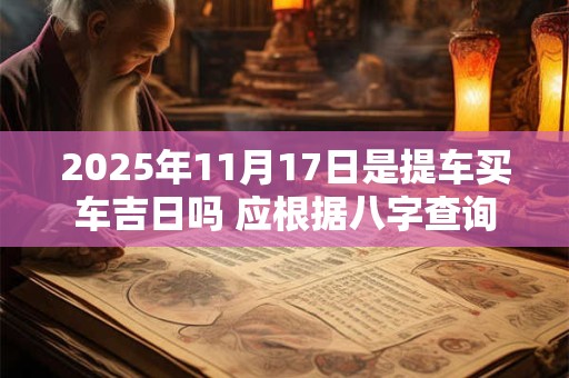 2025年11月17日是提车买车吉日吗 应根据八字查询