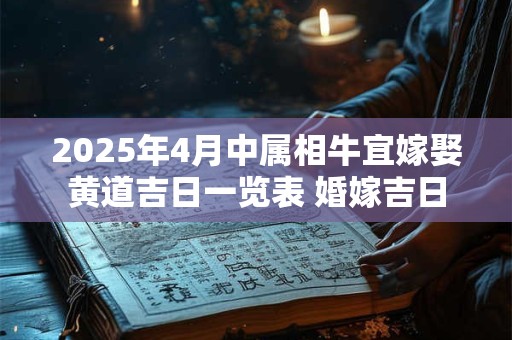 2025年4月中属相牛宜嫁娶黄道吉日一览表 婚嫁吉日