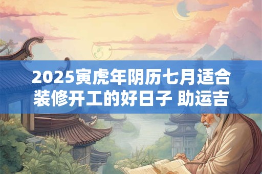 2025寅虎年阴历七月适合装修开工的好日子 助运吉日查询