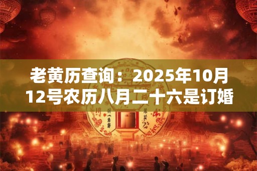 老黄历查询：2025年10月12号农历八月二十六是订婚吉日吗
