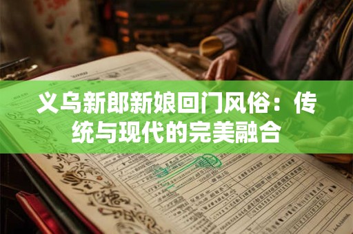 义乌新郎新娘回门风俗：传统与现代的完美融合