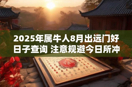详细阅读:2025年属牛人8月出远门好日子查询 注意规避今日所冲 2025年属牛人8月出远门好日子查询 注意规避今日所冲
