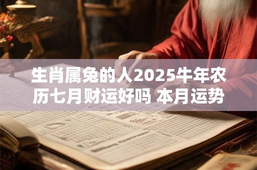 生肖属兔的人2025牛年农历七月财运好吗 本月运势适合创业
