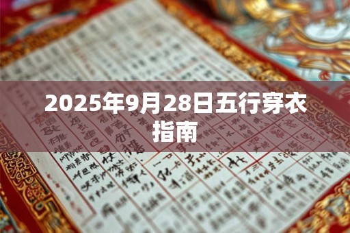 2025年9月28日五行穿衣指南