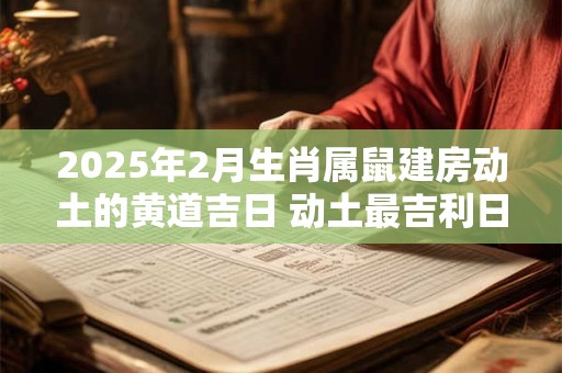 2025年2月生肖属鼠建房动土的黄道吉日 动土最吉利日子