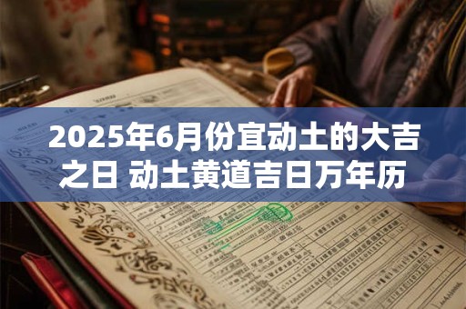 2025年6月份宜动土的大吉之日 动土黄道吉日万年历查询