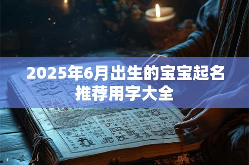2025年6月出生的宝宝起名推荐用字大全