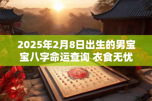 2025年2月8日出生的男宝宝八字命运查询 衣食无忧追求新潮