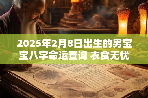 2025年2月8日出生的男宝宝八字命运查询 衣食无忧追求新潮