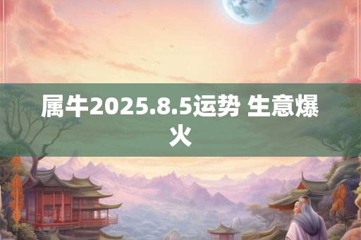 属牛2025.8.5运势 生意爆火