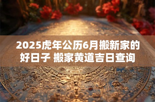 2025虎年公历6月搬新家的好日子 搬家黄道吉日查询