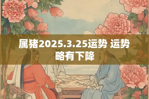 属猪2025.3.25运势 运势略有下降