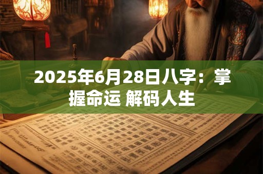 2025年6月28日八字：掌握命运 解码人生