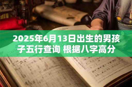 2025年6月13日出生的男孩子五行查询 根据八字高分起名