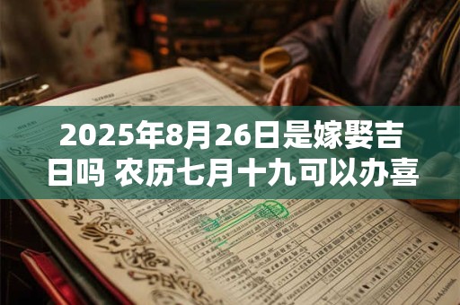 2025年8月26日是嫁娶吉日吗 农历七月十九可以办喜酒吗
