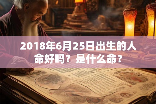 2018年6月25日出生的人命好吗？是什么命？