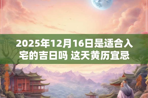 2026年12月16日是适合入宅的吉日吗 这天黄历宜忌