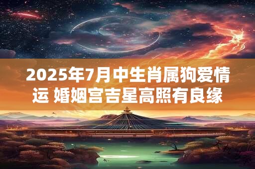 2025年7月中生肖属狗爱情运 婚姻宫吉星高照有良缘