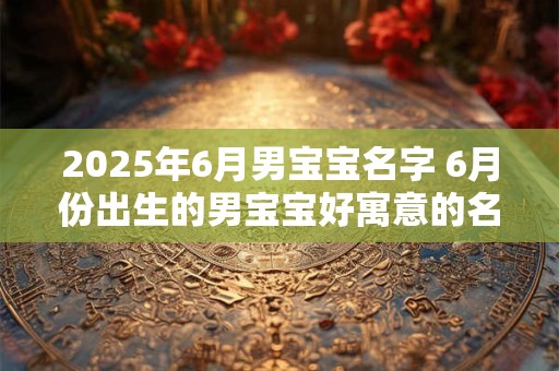 2025年6月男宝宝名字 6月份出生的男宝宝好寓意的名字