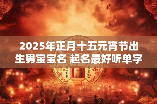 2025年正月十五元宵节出生男宝宝名 起名最好听单字