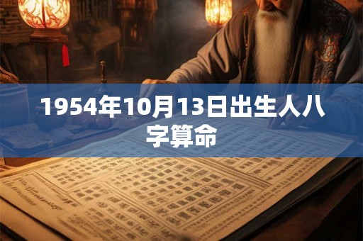1954年10月13日出生人八字算命