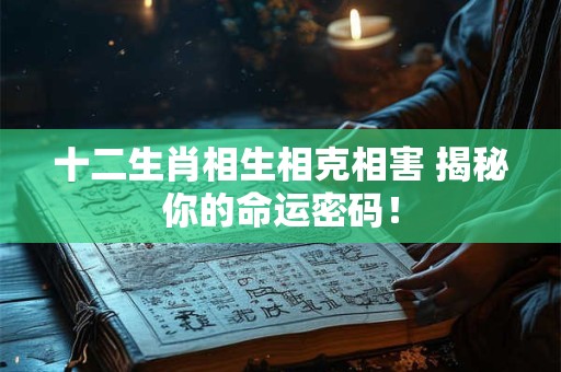十二生肖相生相克相害 揭秘你的命运密码! 十二生肖相生相克相害 揭秘你的命运密码!