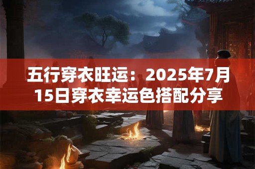 五行穿衣旺运：2025年7月15日穿衣幸运色搭配分享