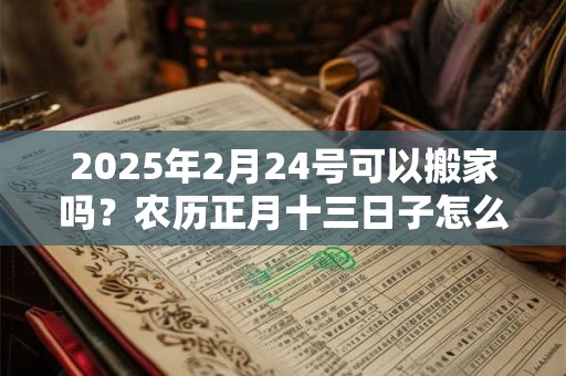 2026年2月24号可以搬家吗？农历正月十三日子怎么样