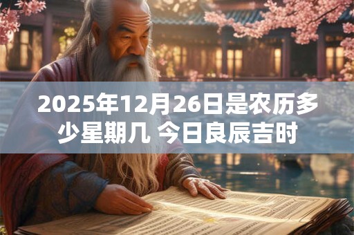 2025年12月26日是农历多少星期几 今日良辰吉时