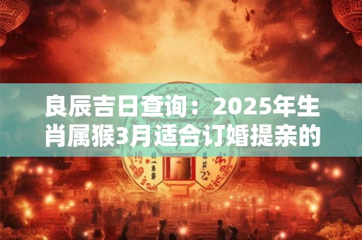 良辰吉日查询：2025年生肖属猴3月适合订婚提亲的好日子