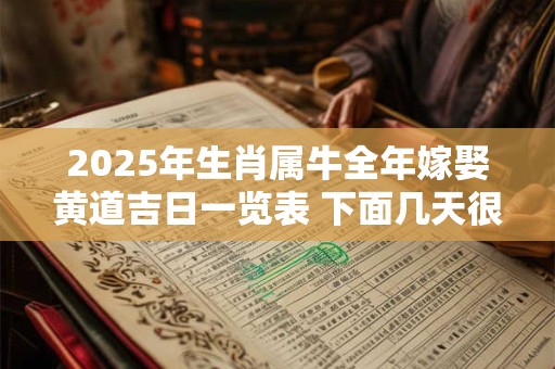2025年生肖属牛全年嫁娶黄道吉日一览表 下面几天很不错