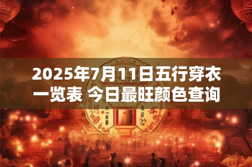 2025年7月11日五行穿衣一览表 今日最旺颜色查询