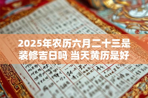 2025年农历六月二十三是装修吉日吗 当天黄历是好日子吗