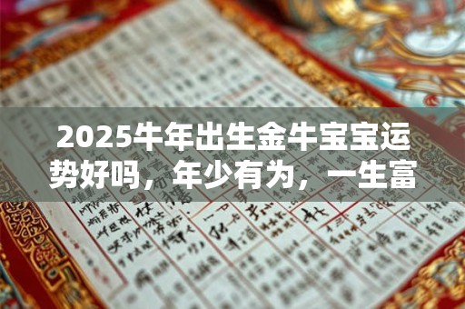 2025牛年出生金牛宝宝运势好吗，年少有为，一生富贵多金