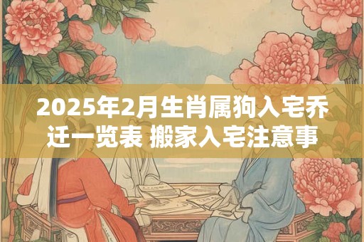 2025年2月生肖属狗入宅乔迁一览表 搬家入宅注意事项