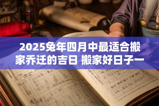 2025兔年四月中最适合搬家乔迁的吉日 搬家好日子一览表