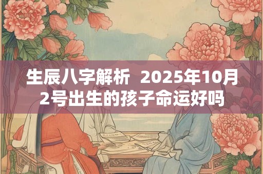 生辰八字解析  2025年10月2号出生的孩子命运好吗
