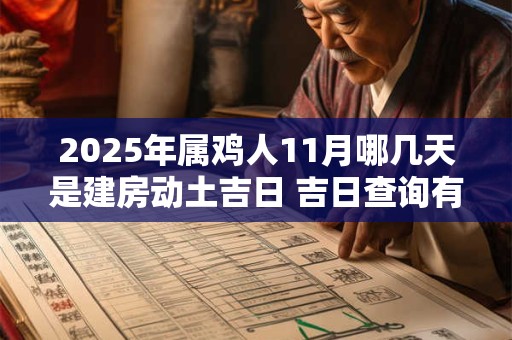 2025年属鸡人11月哪几天是建房动土吉日 吉日查询有门道 2025年属鸡人11月哪几天是建房动土吉日 吉日查询有门道