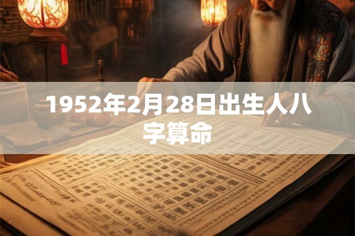 1952年2月28日出生人八字算命 1952年2月28日出生人八字算命