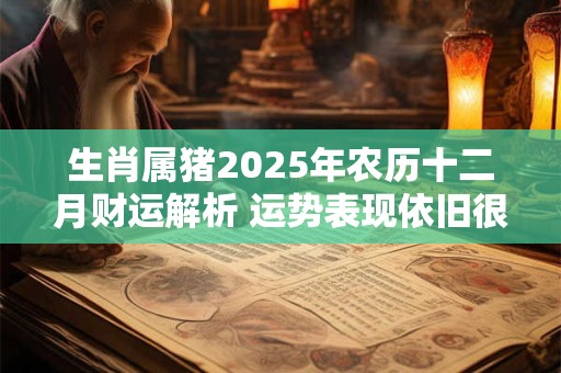 生肖属猪2025年农历十二月财运解析 运势表现依旧很不错