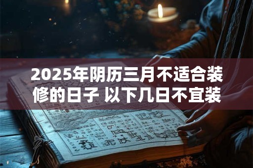 2025年阴历三月不适合装修的日子 以下几日不宜装修