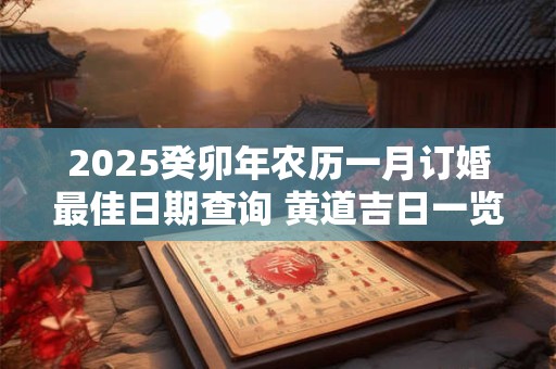 2025癸卯年农历一月订婚最佳日期查询 黄道吉日一览表